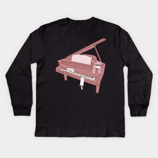 Piano and cats Kids Long Sleeve T-Shirt